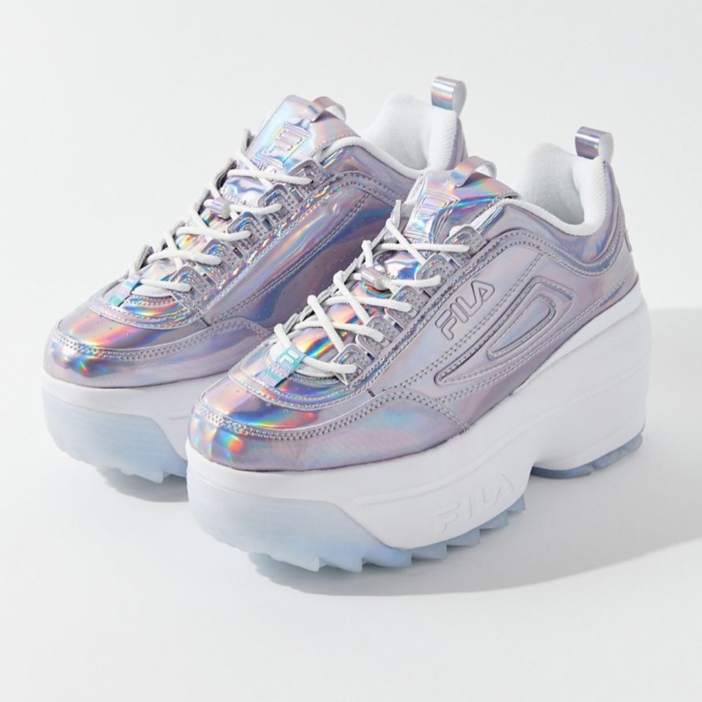 FILA Disruptor 2 Metallic Iridescent Wedge Sneaker - Picture 2 of 3